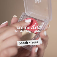 Crème Duo: Peach Blush + Aura Highlighter